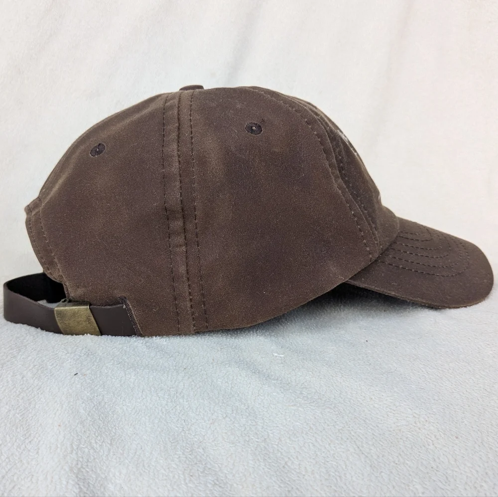 Magnolia Farms Brown Faux Leather Distressed Adjustable Baseball Cap Hat Waco TX - Picture 7 of 12